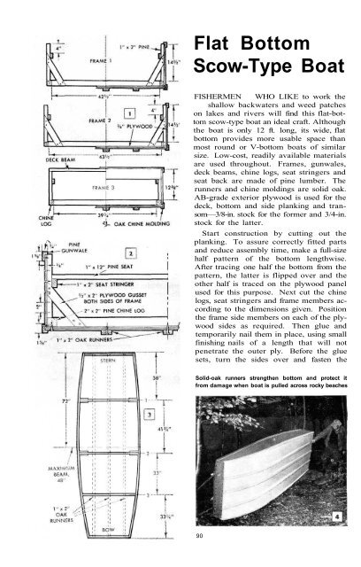 Scow Types Flat Bottom Scow-Type Boat - Vintage Projects