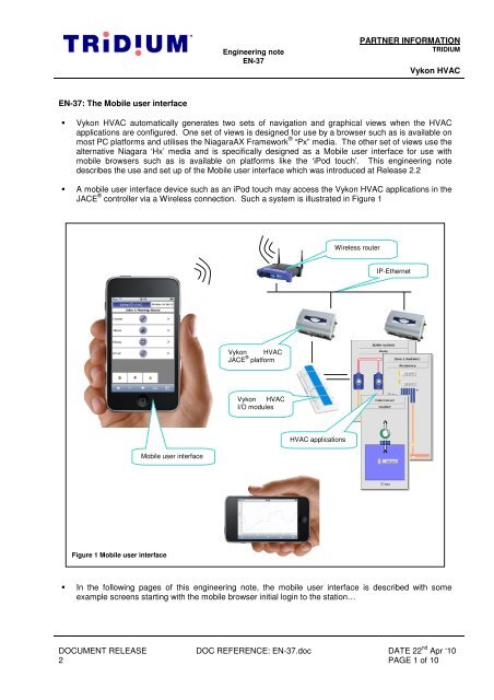 The mobile user interface - Tridium Europe