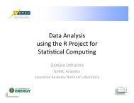 Data Analysis Using the R Project for Statistical Computing - NERSC