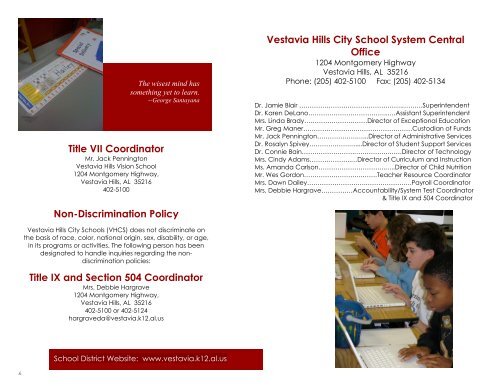 vhcs district almanac 2011-12 - Vestavia Hills City Schools