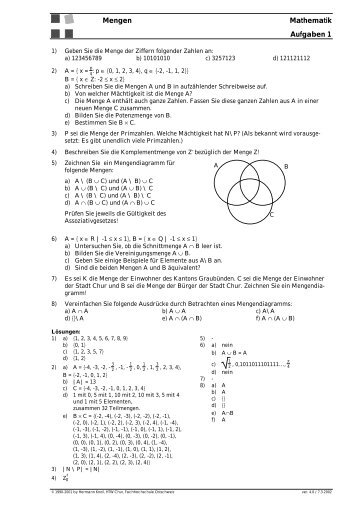 Mengen Mathematik Aufgaben 1 - hknoll.ch