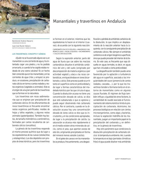 Descargar libro Manantiales de AndalucÃ­a - Conoce tus Fuentes