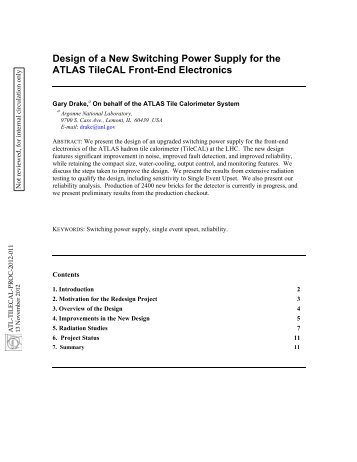 Design of a New Switching Power Supply for the ATLAS Tilecal ...