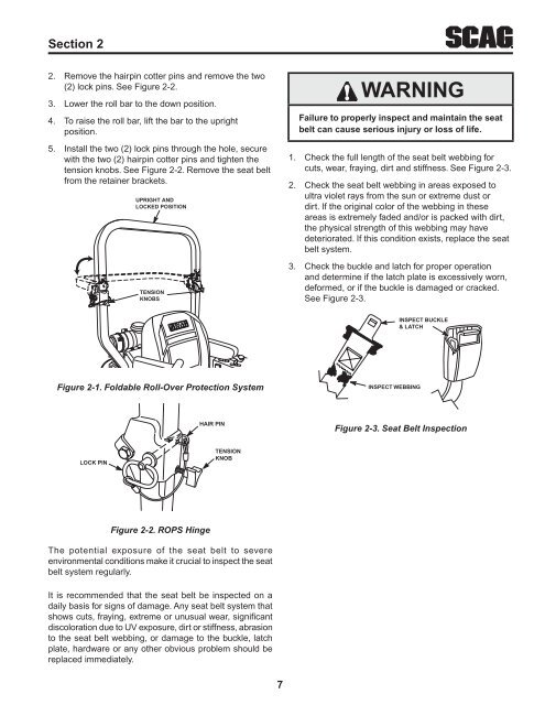 warning - Scag Power Equipment