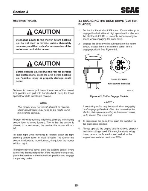 warning - Scag Power Equipment