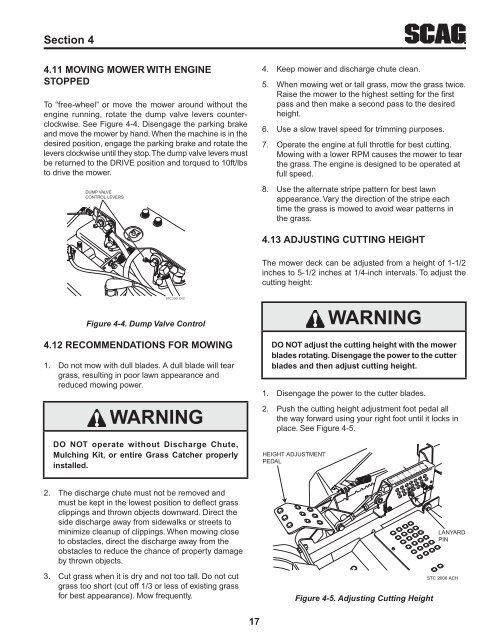 warning - Scag Power Equipment