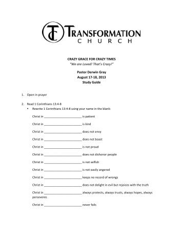 Study Guide - Transformation Church