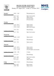 SHAND CENTRE, DUFFTOWN FITNESS-ROOM TIMETABLE ...