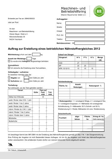 DÃ¼ngebilanz - Vordruck - Mrobw.de