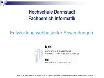 Skript - beim Fachbereich Informatik - Hochschule Darmstadt