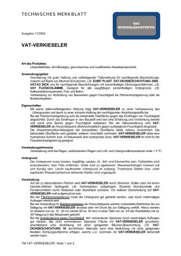 VAT VERKIESELER - Vat-spezialbaustoffe.de