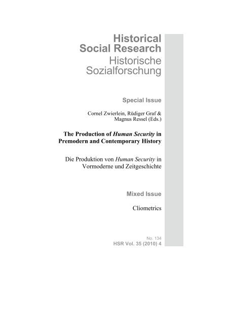 Historical Social Research Historische Sozialforschung