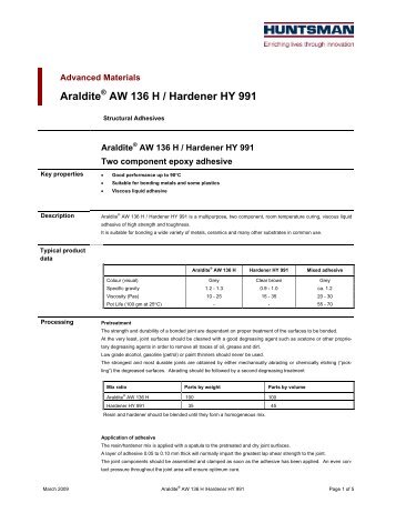 Araldite AW 136 H / Hardener HY 991 - DanLube