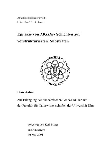 Epitaxie von Algaas- Schichten auf vorstrukturierten Substraten