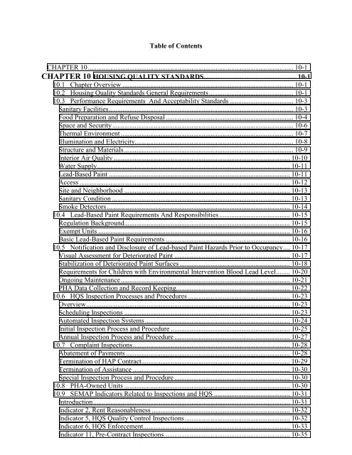 Chapter 10: Housing Quality Standards - HUD