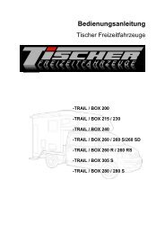 Bedienungsanleitung - Tischer Freizeitfahrzeuge