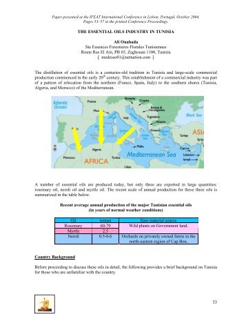 THE ESSENTIAL OILS INDUSTRY IN TUNISIA Ali Ouahada ... - IFEAT