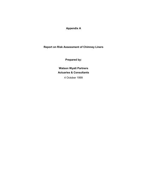 Appendix A: Report on risk assessment of chimney ... - Planning Portal