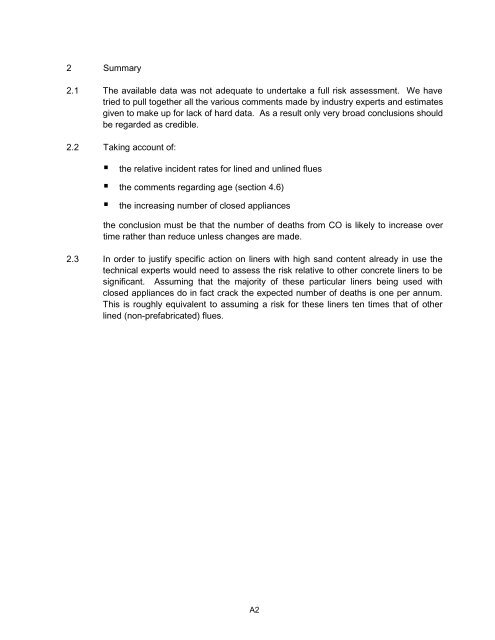 Appendix A: Report on risk assessment of chimney ... - Planning Portal