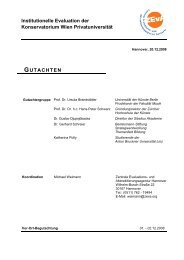 Institutionelle Evaluation der Konservatorium Wien ... - ZEvA