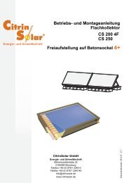 Betriebs- und Montageanleitung Flachkollektor CS 200 ... - Citrin Solar