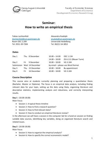 Seminar: How to write an empirical thesis