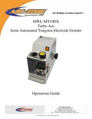 Turbo Ace Tungsten Grinder Operations Manual (.pdf) - Arc-Zone.com