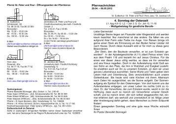 Gotttesdienstordnung 26.04. - 06.05.2012 - Pfarrei St. Peter und ...
