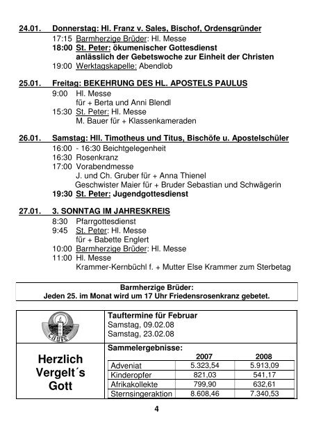 17:00 Aussetzung des Allerheiligsten und Anbetung ...