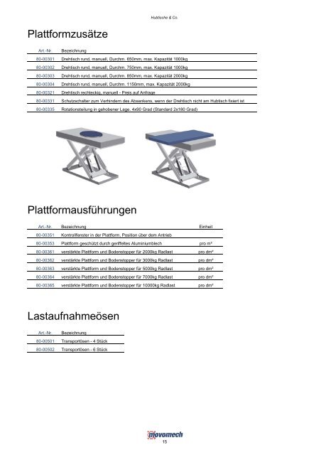 Hubtische & Co. - Movomech Systems GmbH