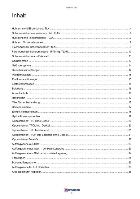 Hubtische & Co. - Movomech Systems GmbH