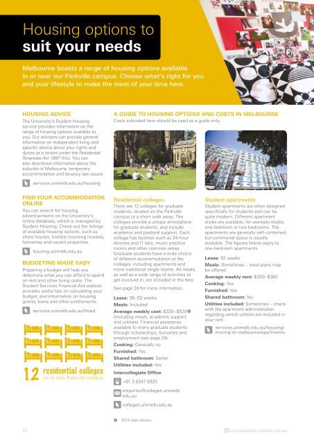 2014 Graduate Prospectus - Future Students - University of Melbourne