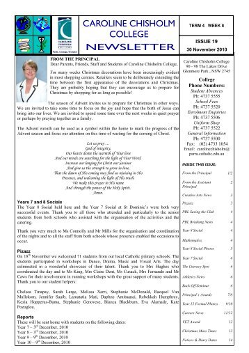 Term 4 Issue 19 2010 - Caroline Chisholm College