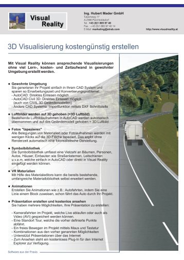 3D Visualisierung kostengünstig erstellen - Ing. Hubert Mader GmbH