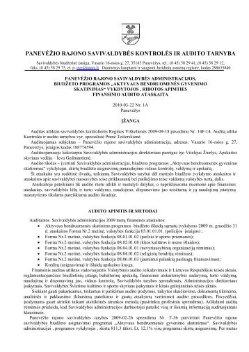 ataskaita - Panevėžio rajono savivaldybė