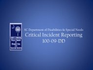 Critical Incident Reporting for DDSN 100-09-DD - South Carolina ...