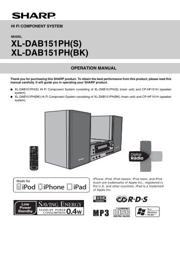 XL-DAB151PH(BK) - Sharp Australia Support - Sharp Corporation of ...