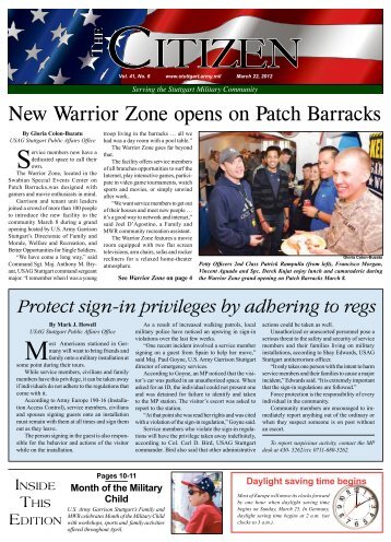 New Warrior Zone opens on Patch Barracks - The United States ...