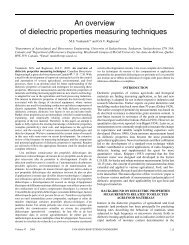 An overview of dielectric properties measuring techniques