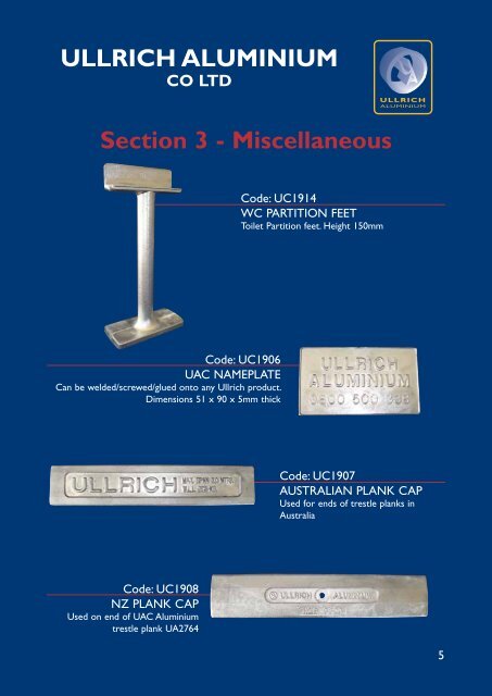 Castings Catalogue - Ullrich Aluminium