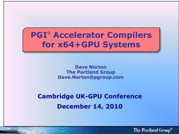 PGI Accelerator Compilers for x64+GPU - many-core.group