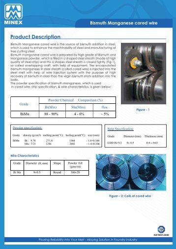 Bismuth Manganese cored wire