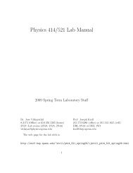 Physics 414/521 Lab Manual