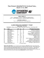 Illinois Wesleyan NCAA Sectional Round Game Notes