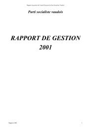 RAPPORT DE GESTION 2001 - Parti socialiste vaudois