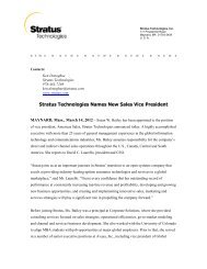 Read Press Release (PDF) - Stratus Technologies