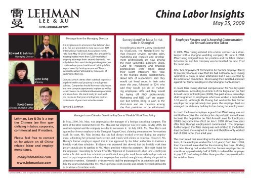Labor Newsletter Template.indd - Lehman, Lee & Xu