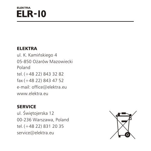 Elektra ELR 10