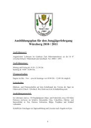 Ausbildungsplan für den Jungjägerlehrgang Würzberg 2010 / 2011