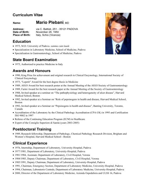 Brief Curriculum Vitae - University of Toronto